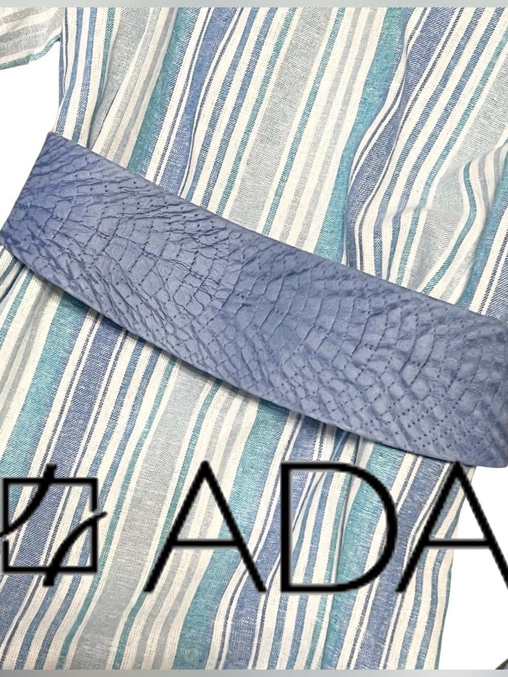 NWT $89 ADA Collection Ocean Croco Leather Wrap Belt OS Blue